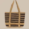 Striped Straw Hat Carrier Beach Tote<Southern Tide Online