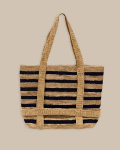 Striped Straw Hat Carrier Beach Tote<Southern Tide Online