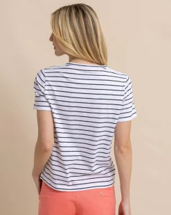 Sun Farer Stripe Crew Neck T-Shirt<Southern Tide Store