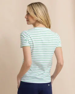Sun Farer Stripe Crew Neck T-Shirt<Southern Tide Store