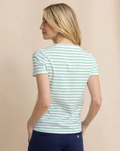 Sun Farer Stripe Crew Neck T-Shirt<Southern Tide Store