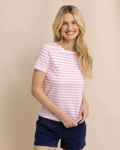Sun Farer Stripe Crew Neck T-Shirt<Southern Tide Store