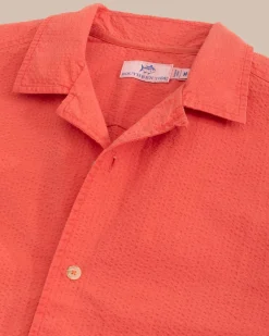 Sun Washed Seersucker Camp Short Sleeve Sport Shirt<Southern Tide Discount