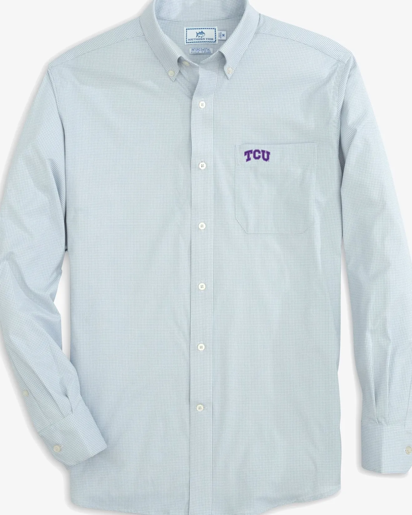 Tcu Horned Frogs Gingham Button Down Shirt<Southern Tide New