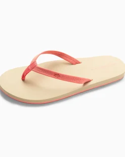 Womens Coral Leather Weekend Flipjacks<Southern Tide Shop